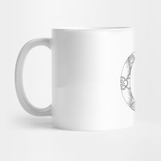 Henna Alphabet G / Henna Letter G - Black Henna Line Art Mug